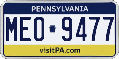 PA license plate MEO9477