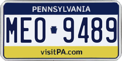 PA license plate MEO9489