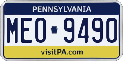 PA license plate MEO9490