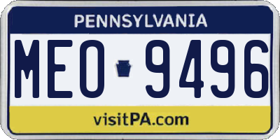 PA license plate MEO9496