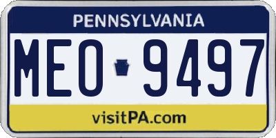 PA license plate MEO9497