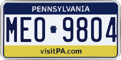 PA license plate MEO9804