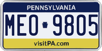 PA license plate MEO9805