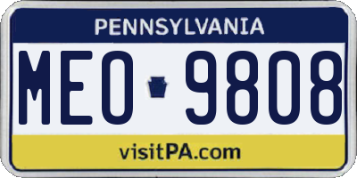 PA license plate MEO9808