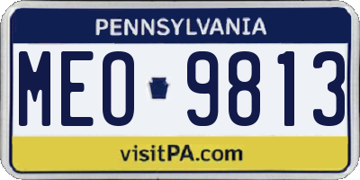 PA license plate MEO9813