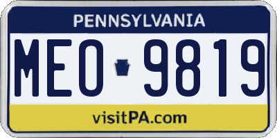 PA license plate MEO9819