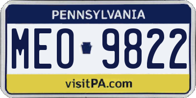 PA license plate MEO9822