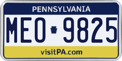 PA license plate MEO9825
