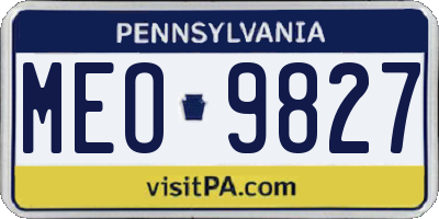 PA license plate MEO9827