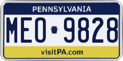 PA license plate MEO9828