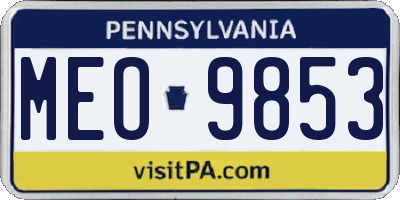 PA license plate MEO9853