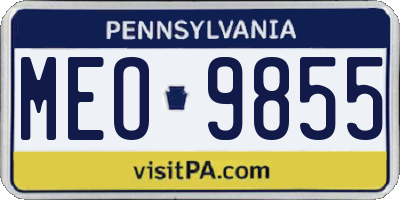 PA license plate MEO9855