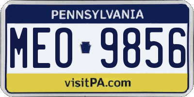 PA license plate MEO9856