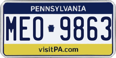 PA license plate MEO9863