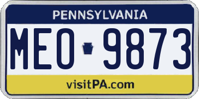 PA license plate MEO9873