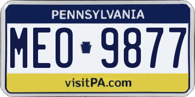 PA license plate MEO9877