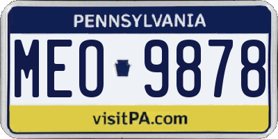 PA license plate MEO9878