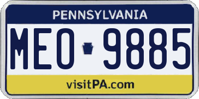 PA license plate MEO9885