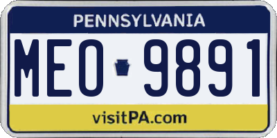 PA license plate MEO9891