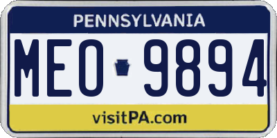 PA license plate MEO9894