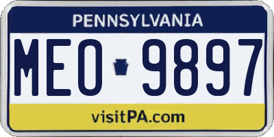 PA license plate MEO9897