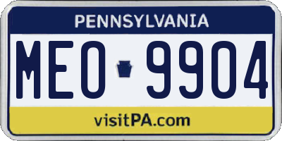 PA license plate MEO9904