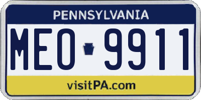 PA license plate MEO9911