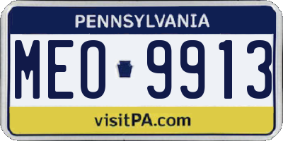 PA license plate MEO9913