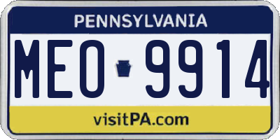 PA license plate MEO9914