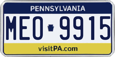 PA license plate MEO9915