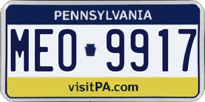PA license plate MEO9917