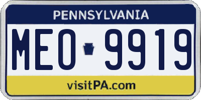PA license plate MEO9919