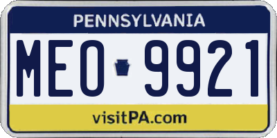 PA license plate MEO9921