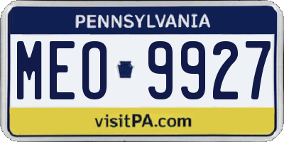 PA license plate MEO9927