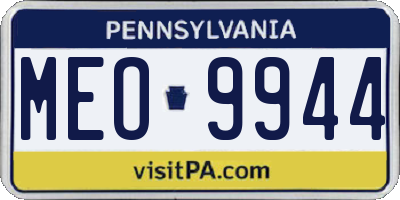 PA license plate MEO9944