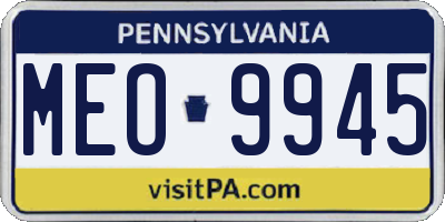 PA license plate MEO9945