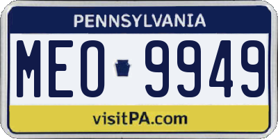 PA license plate MEO9949