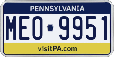 PA license plate MEO9951