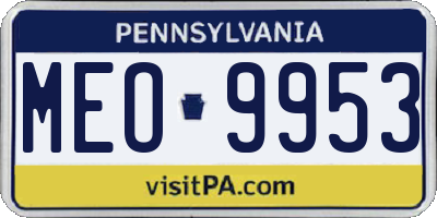 PA license plate MEO9953
