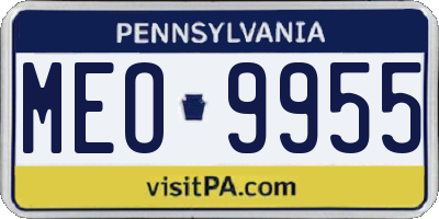 PA license plate MEO9955