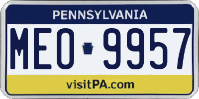 PA license plate MEO9957