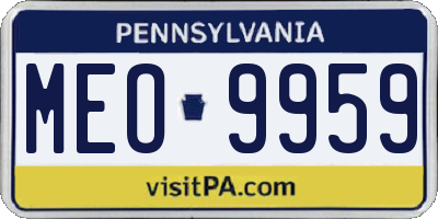 PA license plate MEO9959