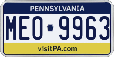 PA license plate MEO9963
