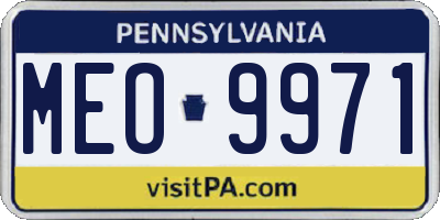 PA license plate MEO9971