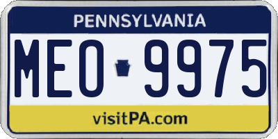 PA license plate MEO9975