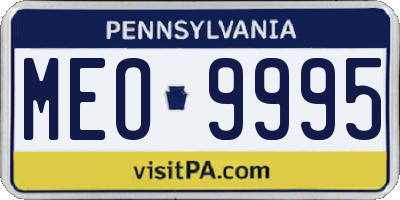 PA license plate MEO9995