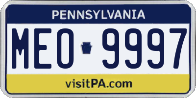 PA license plate MEO9997