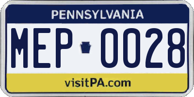 PA license plate MEP0028