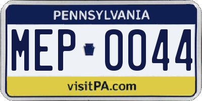 PA license plate MEP0044