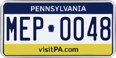 PA license plate MEP0048